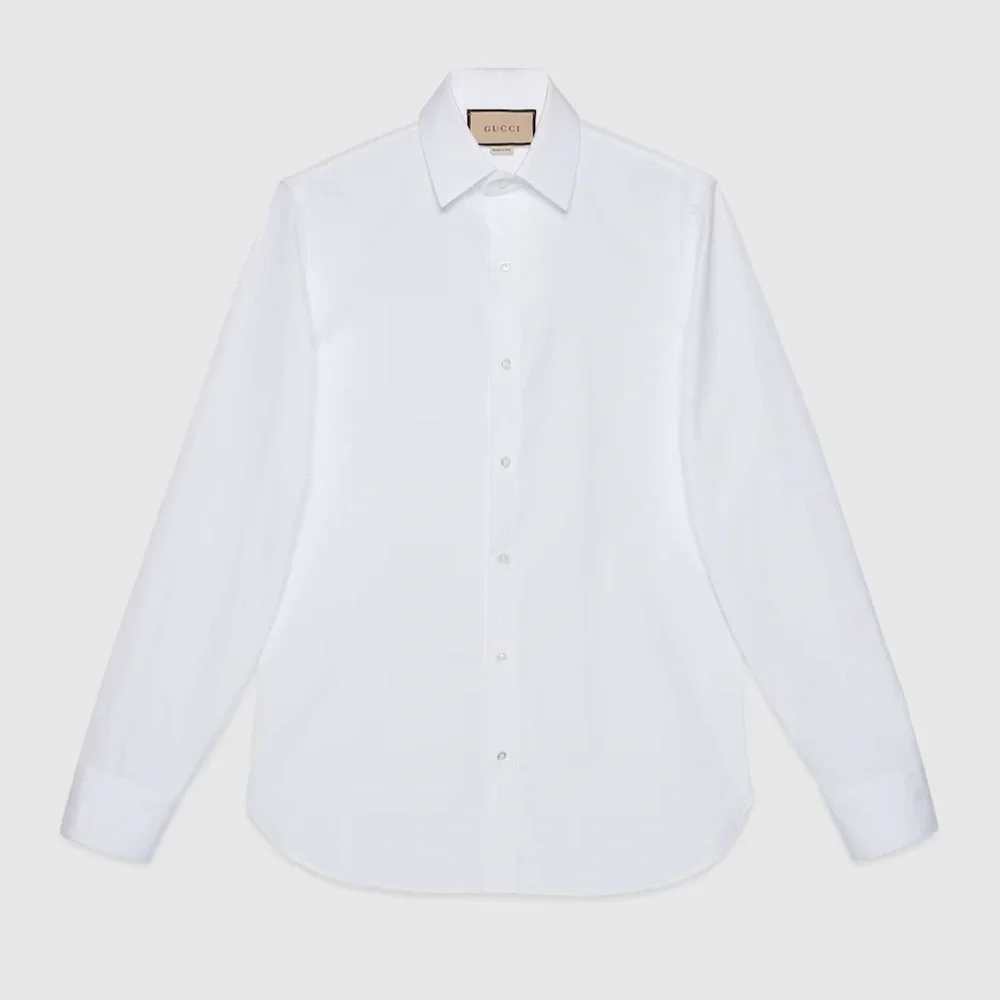 GUCCI Men’s Cotton White Button Down Shirt - 40 / 15 3/4